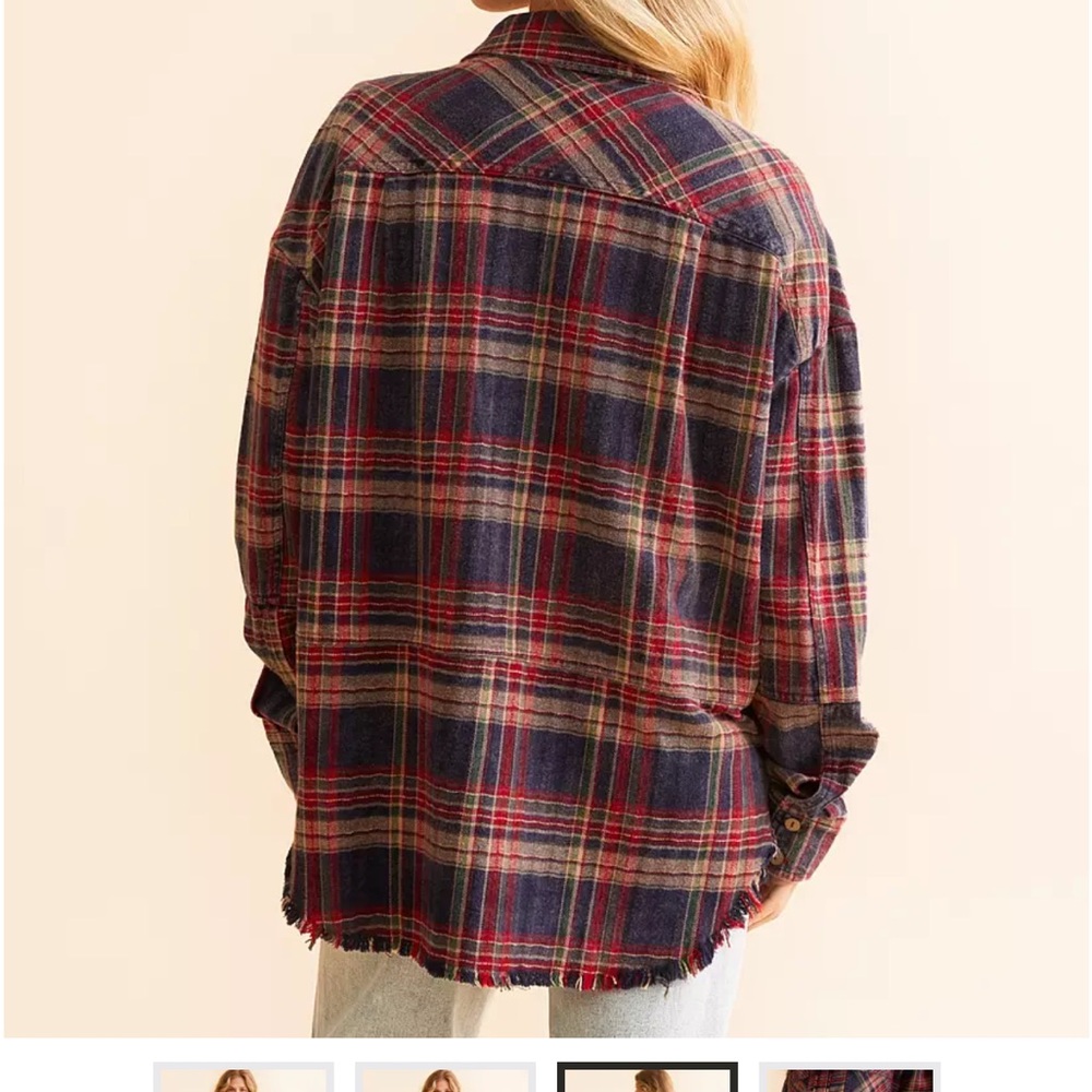 Buckle BKE Boyfriend Plaid Flannel Shirt Women’s Size M - Picture 5 of 6